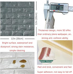3D Wall Panels Peel and Stick 30PCS Gray Foam Brick Wallpaper - Image 5