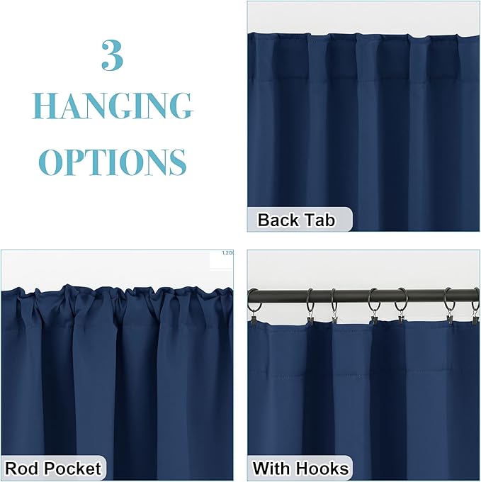 RYB HOME Blackout Curtains for Bedroom, Window Shades Thermal Insulating - Image 2