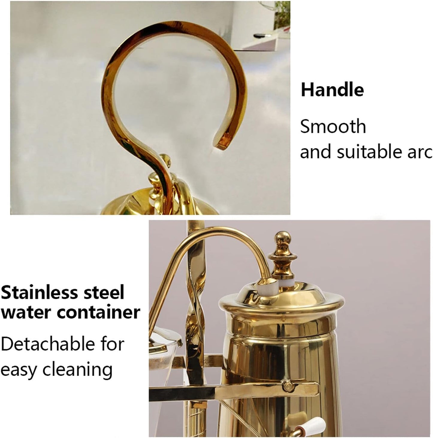 LYNICESHOP Belgian Coffee Pot, Gold Belgium Royal Family Balance Syphon Coffee Tea Pot Maker Coffee Machine Set Belgium Luxury Royal Family Balance Syphon Siphon Coffee Maker