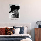 FuSatisYilife Trendy Black And White Framed Wall Art Cool Western Woman Smoking - Image 4