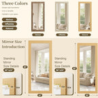 Syndra Modern Full Length Mirror Wood Frame, 65x24'' Large Floor Mirror - Image 5