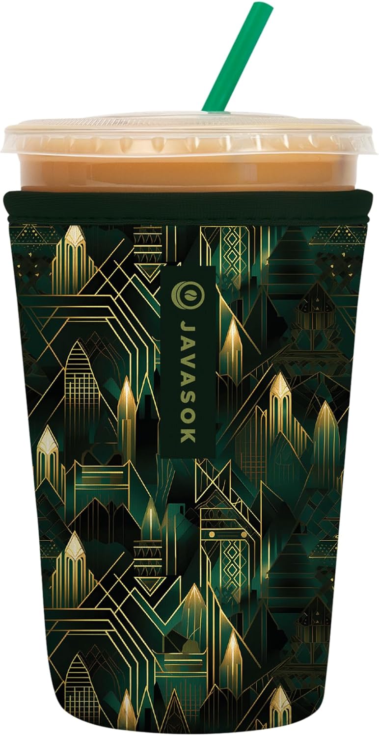 Sok It JavaSok Iced Coffee & Cold Soda Insulated Neoprene Cup Sleeve (City Limits, Medium: 22-28oz)