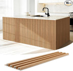 WPC Slat Wall Panels 16 Pack 48" x 6.6", Waterproof Fluted Wall Paneling by LARWORKS