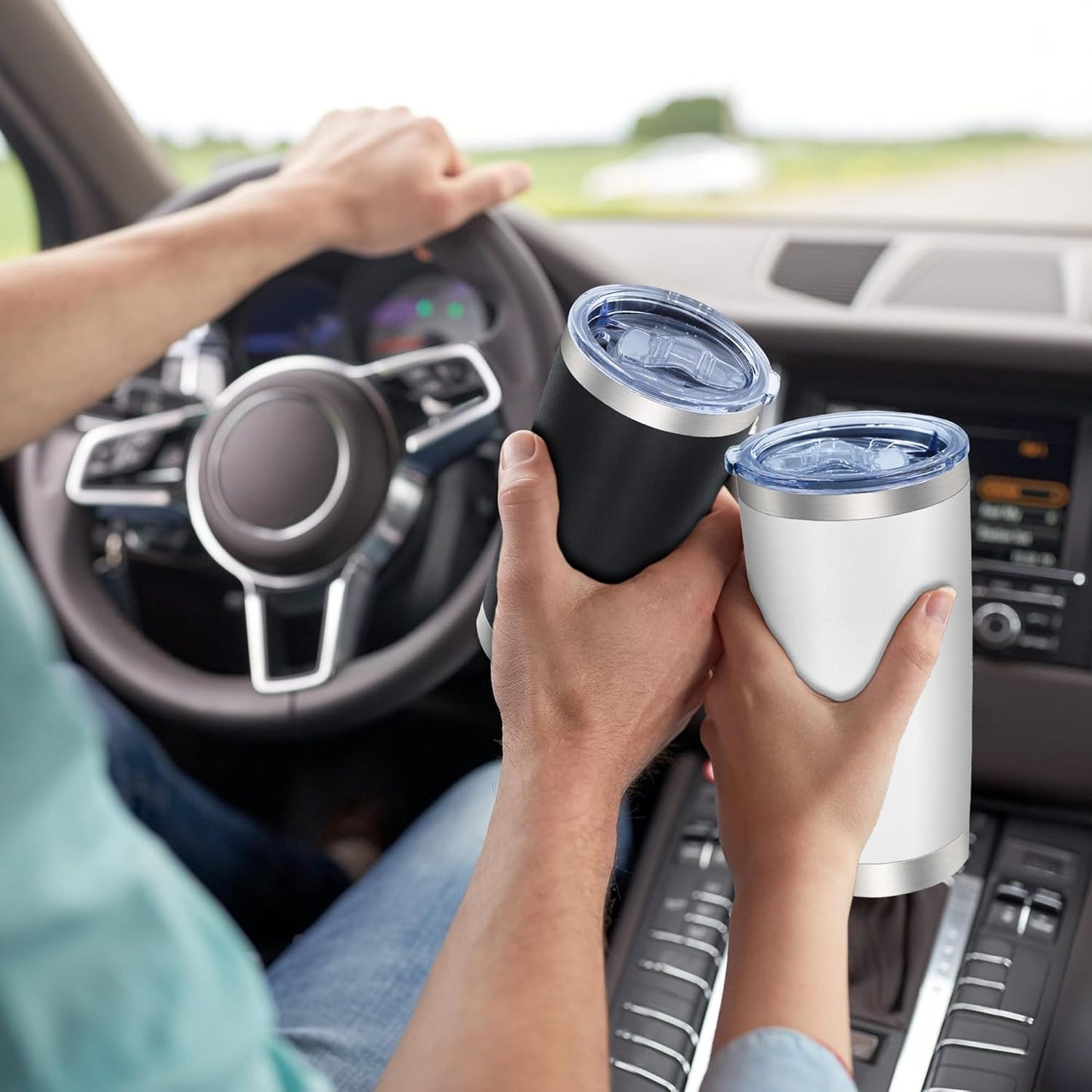 20oz Tumbler Bulk Stainless Steel Tumblers with Lid Vacuum Insulated Double Wall Travel Coffee Mug Powder Coated Tumbler Cup for Hot and Cold Drinks(White, 12 pack)