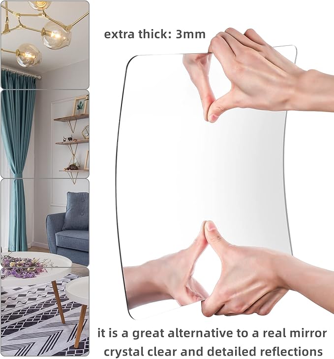 JEOYOO Wall Mirror Full Length, Thick 0.127", Unbreakable Gym Mirrors - Image 3