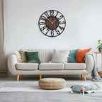 Maxstar Large Round Wall Clock for Living Room Decor Battery Operated Non - Image 8