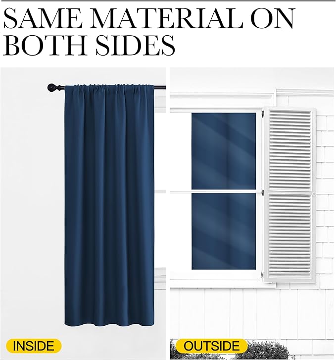 NICETOWN Blackout Curtains for Living Curtains, Moroccan Blue, 2 Panels - Image 5