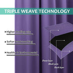 NICETOWN Lilac Purple Full Shade Curtain Panels, Pair of Thermal Insulated & - Image 6
