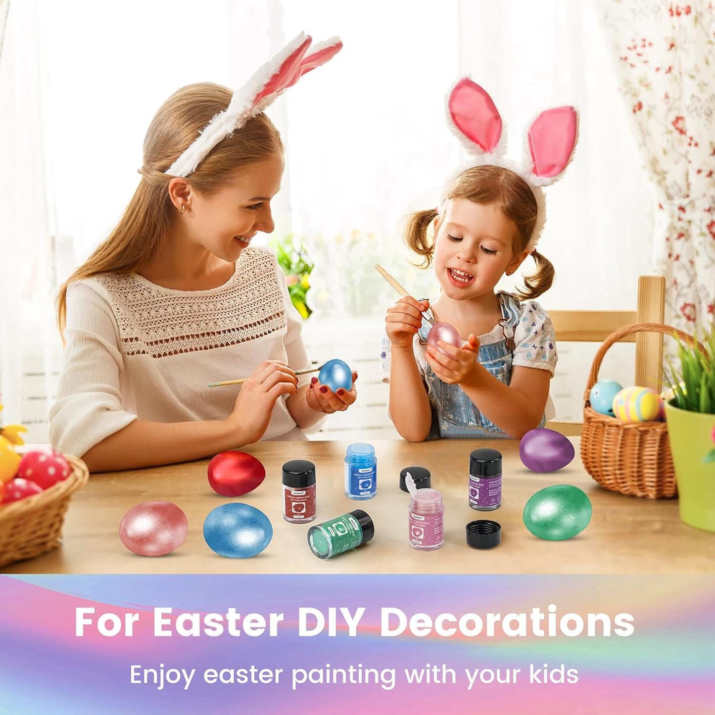 5 Colors Edible Glitter Set, Edible Glitter for Drinks, Luster Dust Shimmer Powder for Cakes, Cocktails, Beverages, Strawberries, Cookies, Candies, Fondant, Easter Eggs(5g/Bottle)