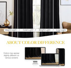NICETOWN Black 92 inch Long Velvet Curtains - Image 4