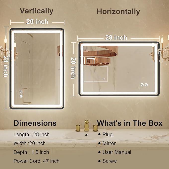 20"x 28" LED Bathroom Mirror - Image 7