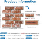 COMSTICKC 3D Faux Brick Wall Panels Peel and Stick, Small Brick Size, Thin PVC - Image 5