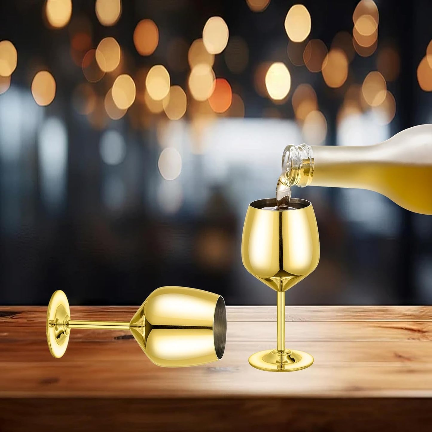 Shot Glasses, 2 oz Shot Glass Set, Stainless Steel Shot Glasses, Mini Wine Glass Perfect for Tasting Brandy,Suitable for party supplies, bar tools, gifts(set of 2) (Gold)