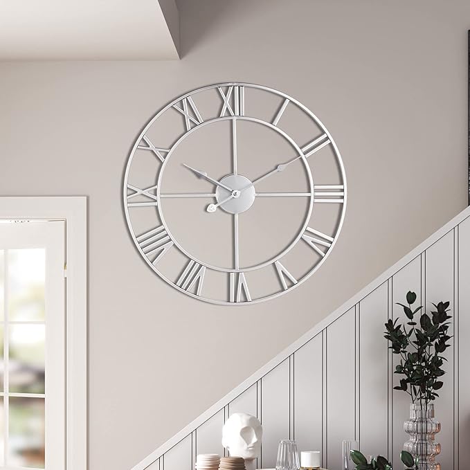 LEIKE 24" Modern Large Wall Clocks, Silent Non Ticking, Battery Operated - Image 5