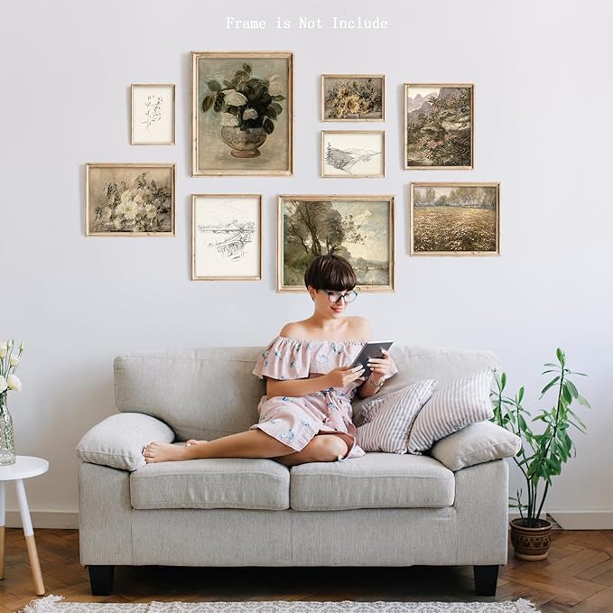 9Pcs Vintage Wall Art Decor Prints Neutral Gallery Farmhouse Wall Decor Nature - Image 3
