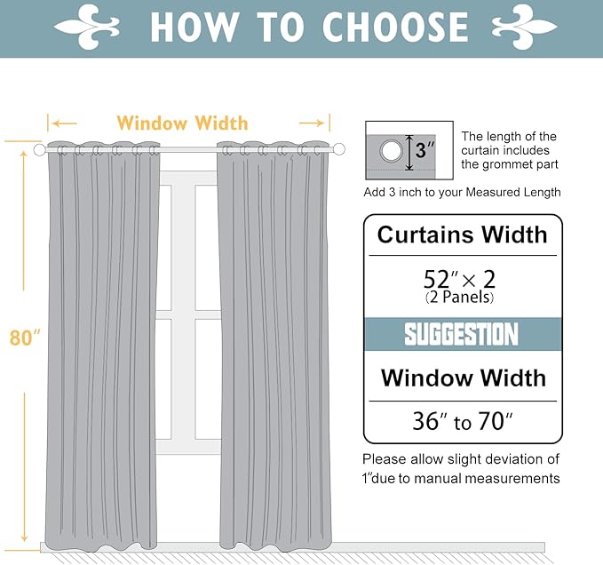 ChrisDowa Room Darkening Curtains 80 Inches Long 2 Panels Set - Image 5