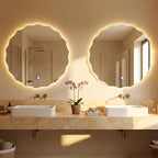 Dorlicecass Round Led Bathroom Mirror- 24" Wavy Vanity Mirror - Image 7