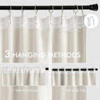 MIULEE Ivory Back Tab Blackout Curtains 102 Inch Long 2 Panels Set - Image 3