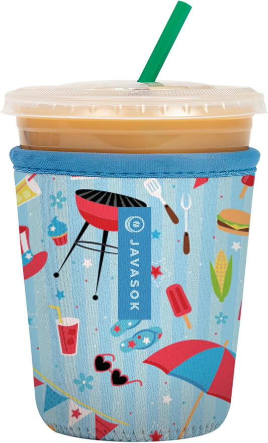 Sok It JavaSok Iced Coffee & Cold Soda Insulated Neoprene Cup Sleeve (Grill N' Chill, Small: 16-20oz)