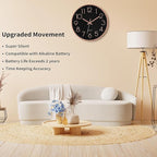 Foxtop Modern Wall Clock 12 Inch Non-Ticking Silent Battery Operated Round - Image 3
