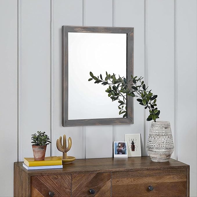AAZZKANG Wooden Mirror Rectangle Rustic Mirrors - Image 3