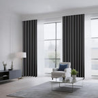 CUCRAF Dark Grey Blackout Curtains 90 inch Length 2 Panels Set, Rod Pocket Room - Image 8