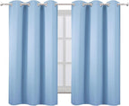 LEMOMO Sky Blue Blackout Curtains/38 x 54 Inch/Set of 2 Panels Thermal - Image 2