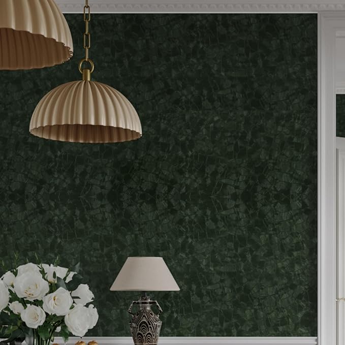 Abyssaly Dark Green Peel and Stick Wallpaper - Image 6