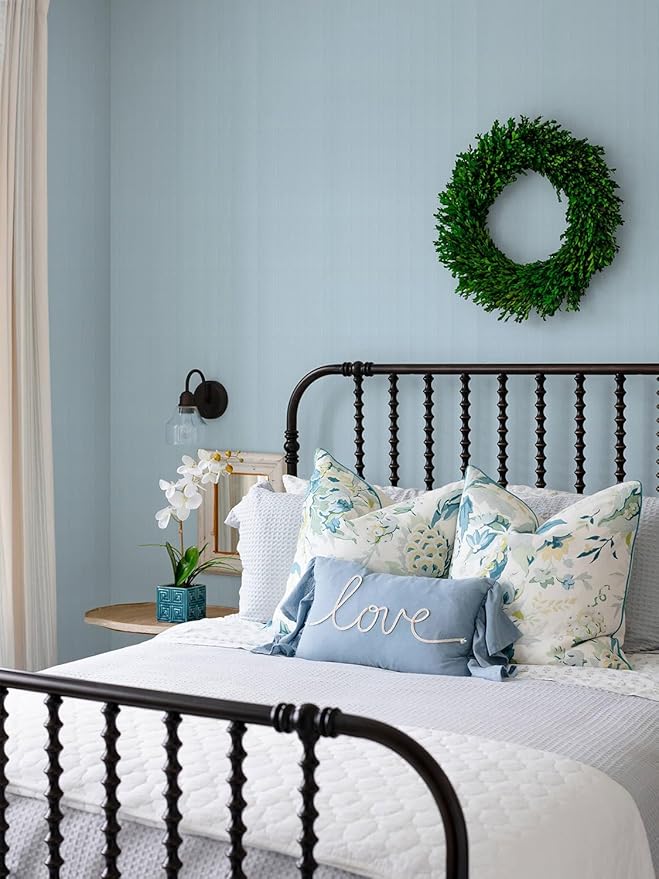 Orainege Peel and Stick Wallpaper Light Blue Wallpaper 15.7"x196.8" Textured - Image 3