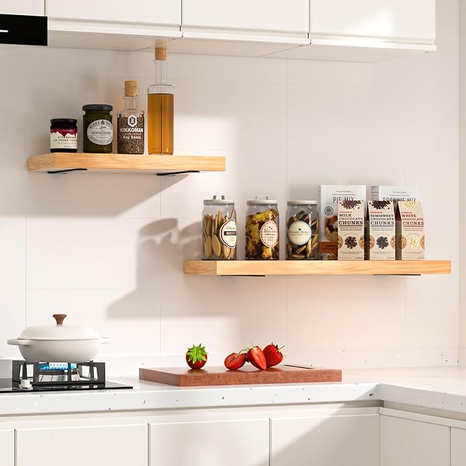 8 Pack - 14 inch Black Hidden L Shelf Bracket Iron Floating Shelf Brackets - Image 8