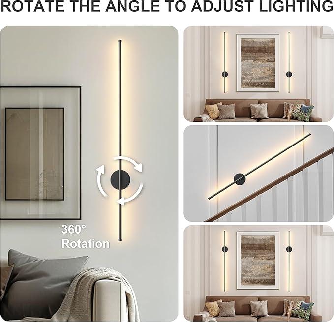 Battery Operated Modern Wall Sconces Set of Two, Rechargeable Wireless Wall - Image 7