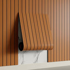 Yutianli PVC Slat Wall Panel Peel and Stick 118"x 15.7" Faux Wood Slat Panel by Yutianli