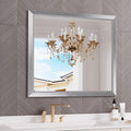 Amorho 40x36 Inch Bathroom Mirror Silver, Thick Metal Framed Wall Mirrors by Amorho