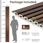 WPC Slat Wall Panels 8 Pack 96" x 8.2", Waterproof Fluted Wall Paneling - Image 5