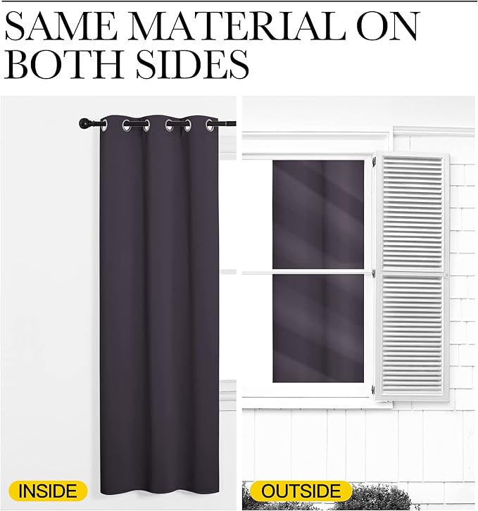 NICETOWN Greyish Purple Blackout Curtains 78 inches Length - Image 5