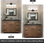 FonmYim Black Bathroom Light Fixtures, 4-Light Modern Vanity Light Over Mirror - Image 5