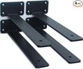 4 Pack - 11 inch Black Hidden L Shelf Bracket Iron Floating Shelf Brackets by MHMYDZ