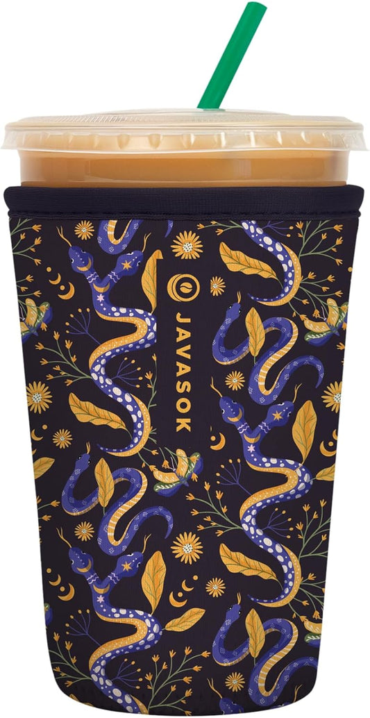Sok It JavaSok Iced Coffee & Cold Soda Insulated Neoprene Cup Sleeve (Celestial Slither, Medium: 22-28oz)