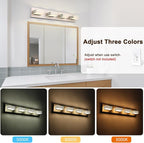 Brushed Nickel Vanity Lights for Bathroom Light Fixtures Adjust 3 Colors Modern - Image 2