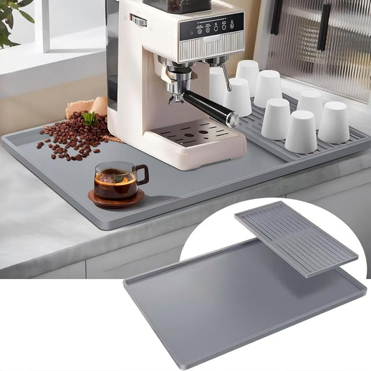 Silicone Coffee Pad, 24-inch x 16-inch Mat, with Removable Baking Tray, Fits Coffee Machines and Baking Sheets