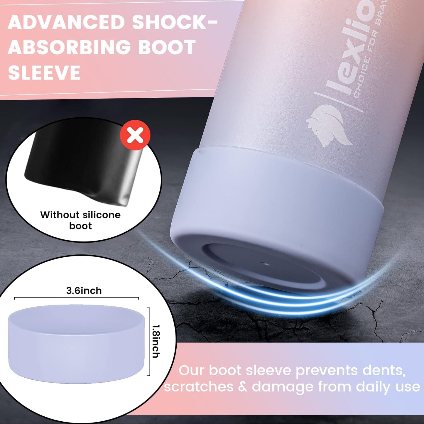 Lexlion Tea Infuser Bottle - Fruit Infuser Water Bottle 32 Oz, Triple Walled Insulated Stainless Steel, Thermal Leaf Infusion, Silicone Sleeve, 3 Lids Leakproof, Metal Mug Gallon