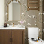 Laatse Floral Wallpaper Peel and Stick 17.5" x 393" Khaki Floral Contact Paper - Image 7