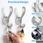 10 Pack Coat Hooks Wall Mount Heavy Duty Utility Retro Double Hooks - Image 8