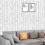 Arthome 17 x 393 inches White Gray, Peel and Stick Wallpaper, Wood Contact Paper - Image 4