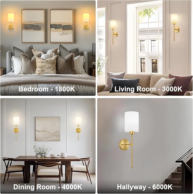 Battery Operated Wall Sconces Set of Two, Wireless Rechargeable Wall Light - Image 8