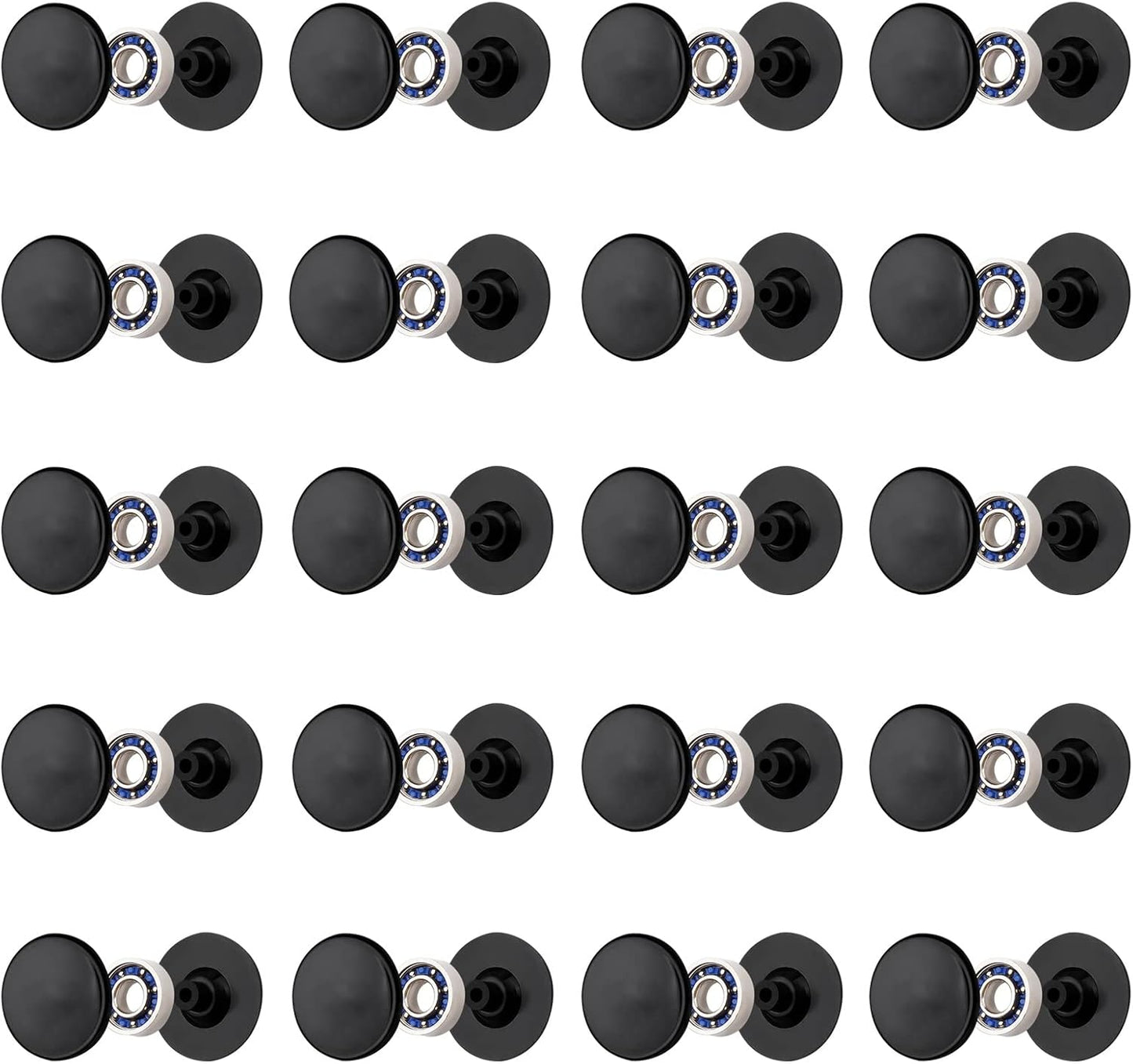 20 Pack Fidget Spinner Bearing and Cap Replacement Set, Chrome Steel Bearing Balls, High Speed 13mmx7mmx4mm Bearings Single Sealed Small Bearings for Fidget Spinner