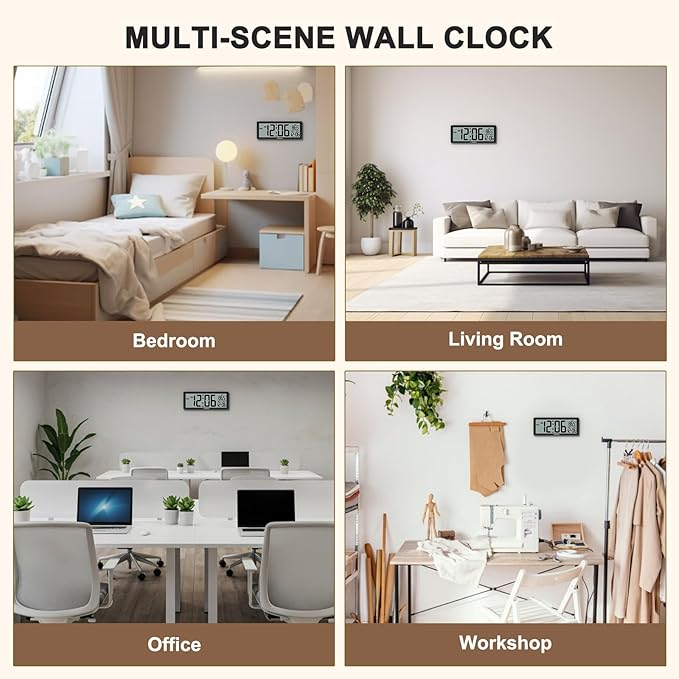 Soobest 8.5 Inch Digital Wall Clock Battery Operated - Image 8