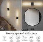 SAIMAND Wall Sconces Set of 2 Battery Operated, Wireless USB Rechargeable Wall - Image 3