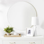 CULER Round White Bathroom 24 Inch Mirror, Circle Wall Modern Mirror - Image 2