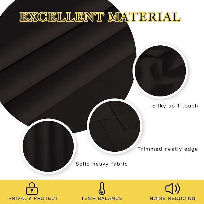 NICETOWN Toffee Brown Blackout Curtains - Image 2